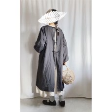 画像5: リネン割烹着(スミクロ） 長袖/５分袖 (5)