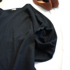 画像2: シーチング変形袖のブラウス　/ 黒コットンリネン (2)