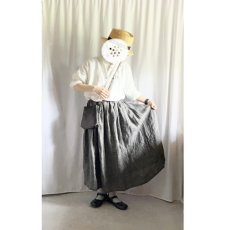 画像1: リネンタックスカート(グレンチェック) (1)